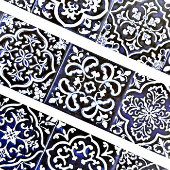 CoraCreaCrafts Washi Tape: Blue Tiles