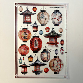 CoraCreaCrafts Transparent Matte Stickers: Lanterns