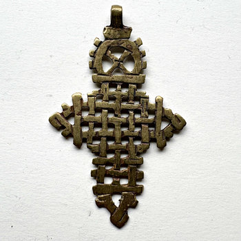 Ethiopian Brass Coptic Cross Pendant