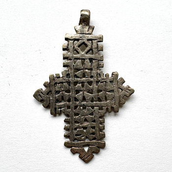 Ethiopian Silver Metal Coptic Cross Pendant