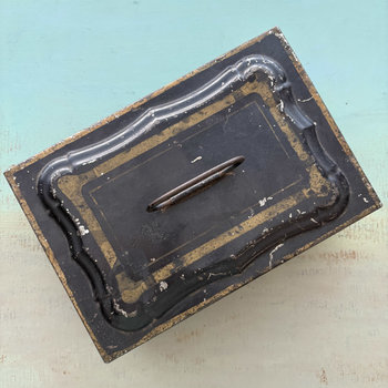 Vintage Black/Gold Metal Money Box