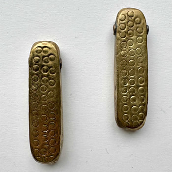 African Debossed-Metal Hollow Pendants: Large Set of 2