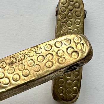 African Debossed-Metal Hollow Pendants: Large Set of 2