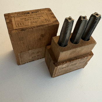 SOLD: Vintage Hand Tap Set in Wooden Box
