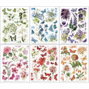 49 and Market  Rub-Ons: Spectrum Gardenia Botanical