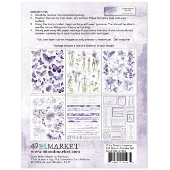 49 and Market  Rub-Ons: Color Swatch Lavender