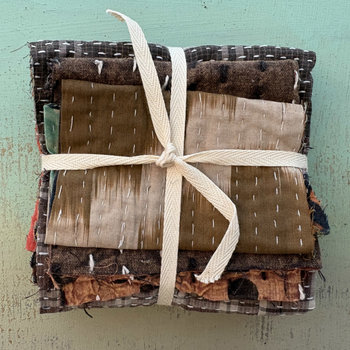 Kantha Stitch Large Scrap Bundle: EARTH