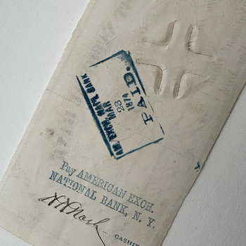 Original Ephemera: 1874 New York Check