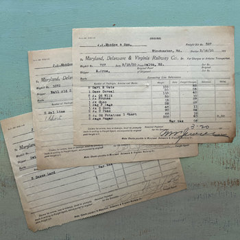 Original Ephemera: 1920 Railway Co. Freight Bill Set of 3