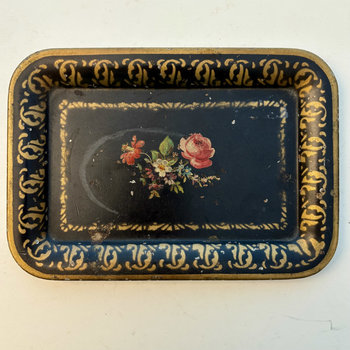 SOLD: Vintage Floral Tin Tray 