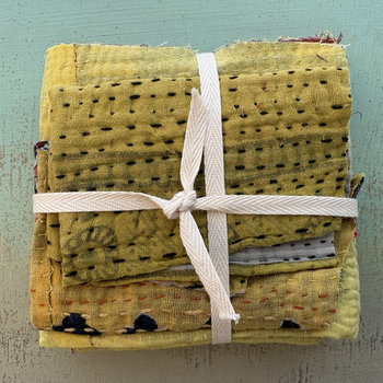 Kantha Stitch Large Scrap Bundle: Harvest 