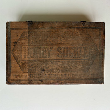 SOLD: Wooden 2-Compartment Cigar Box: Honey Suckle 
