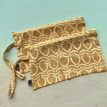 Ichcha Block Print Pouch: Jali