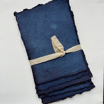 Monahan Papers Handmade Deckled Edged Paper: Indigo