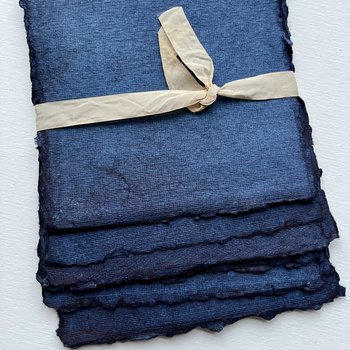 Monahan Papers Handmade Deckled Edged Paper: Indigo