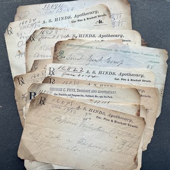 Original 1880s Antique Prescriptions: Set of 6