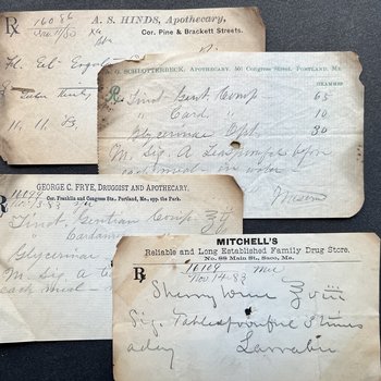 Original 1880s Antique Prescriptions: Set of 6
