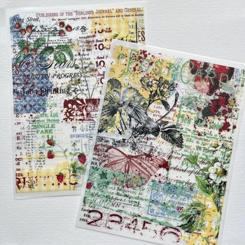 Simple Stories Rub-On Transfer Set: Berry Fields