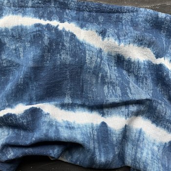 Fiber + Mud Hand Dyed Indigo Cotton Scarf: Shibori 9