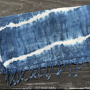 Fiber + Mud Hand Dyed Indigo Cotton Scarf: Shibori 9
