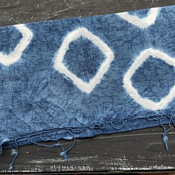 Fiber + Mud Hand Dyed Indigo Cotton Scarf: Shibori 7