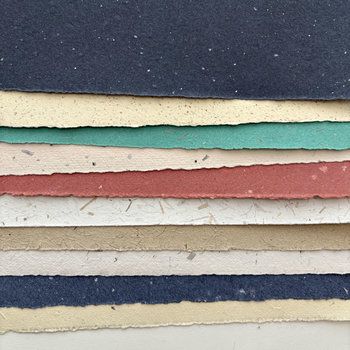 SOLD OUT: French Handmade Paper: 10 Mixed Colors + Inclusions