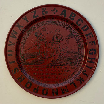 SOLD: Vintage Jack and Jill Alphabet Tin Plate