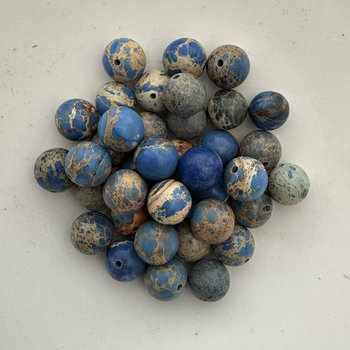 Coblalt Blue Imperial Jasper Beads: Set of 15
