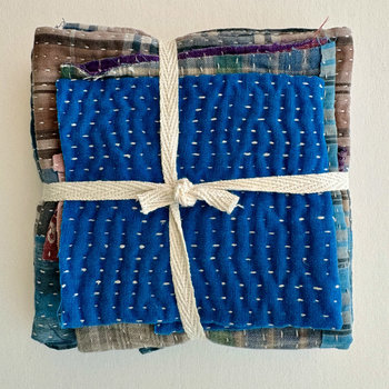 Kantha Stitch Large Scrap Bundle: Sky