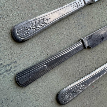 SOLD: Vintage Metal Mini Knife Set