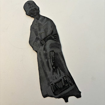 SOLD: Vintage Printers Plate: Fancy Lady Large