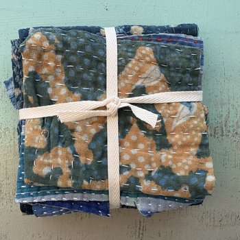 Kantha Stitch Large Scrap Bundle: Leaf