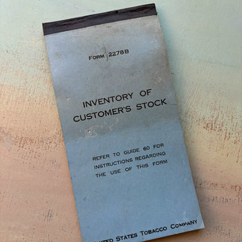 Vintage US Tobacco Company Inventory Book 2