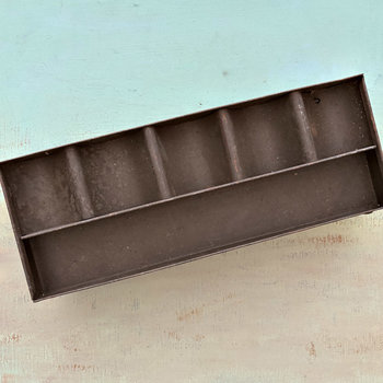 Vintage Black Metal Cash Tray with Stand