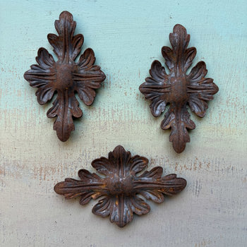 SOLD: Rusted Foliage Metal Elements: Trio