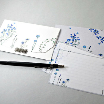 Letter Set: Blue Flowers