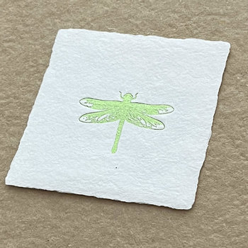 Handmade Paper Letterpress Mini: Foil Dragonfly