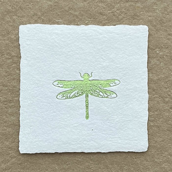 Handmade Paper Letterpress Mini: Foil Dragonfly