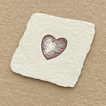 Handmade Paper Letterpress Mini: Heart