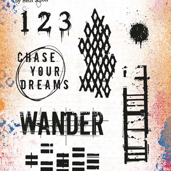 PaperArtsy 40 Cling Rubber Stamp Set