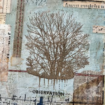 Bare Trees, Grey Lights: Original Mixed Media Art