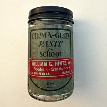 SOLD: Vintage Firma-Grip Paste Glass Jar