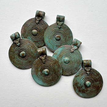 African Spiral Patinaed Pendant 