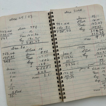 Vintage Spiral Notebook Ledger: 1958