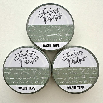 Lauren Phelps Designs Washi Tape: French Text Sage