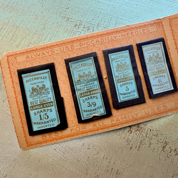 SOLD: 1930s (?) Paper Sewing Needle Book: Piccadilly 