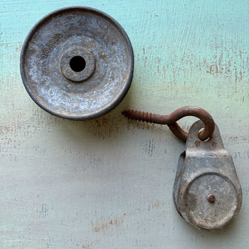 SOLD: Pair of Vintage Metal Pulleys