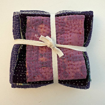 Kantha Stitch Large Scrap Bundle: Purple Haze