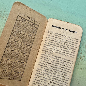 1903 Antique Fertilizers Booklet: Maroon