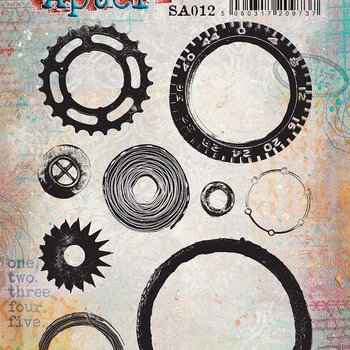 PaperArtsy 12 Cling Rubber Stamp Set
